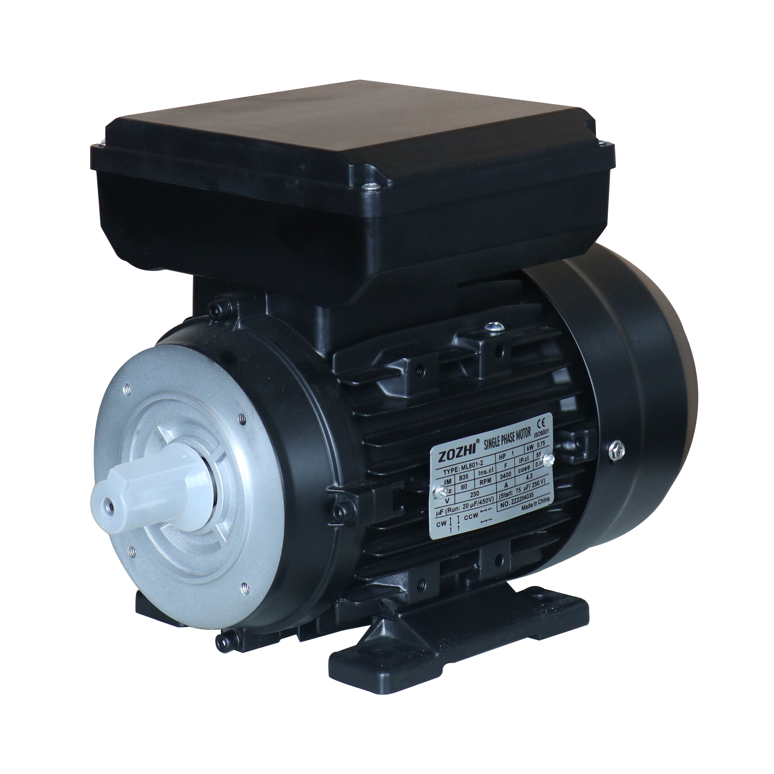 0.5KW 1HP Single Phase Induction Motor 60Hz 3400RPM IP55 Aluminium Housing Flange Mounting 220V Versatile Industrial